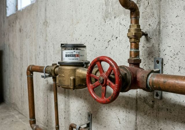 Main water shut-off valve