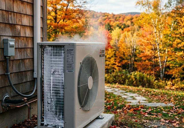 Heat pump with fall foliage