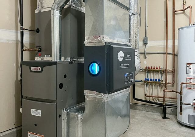 Whole home air purifier with UV light